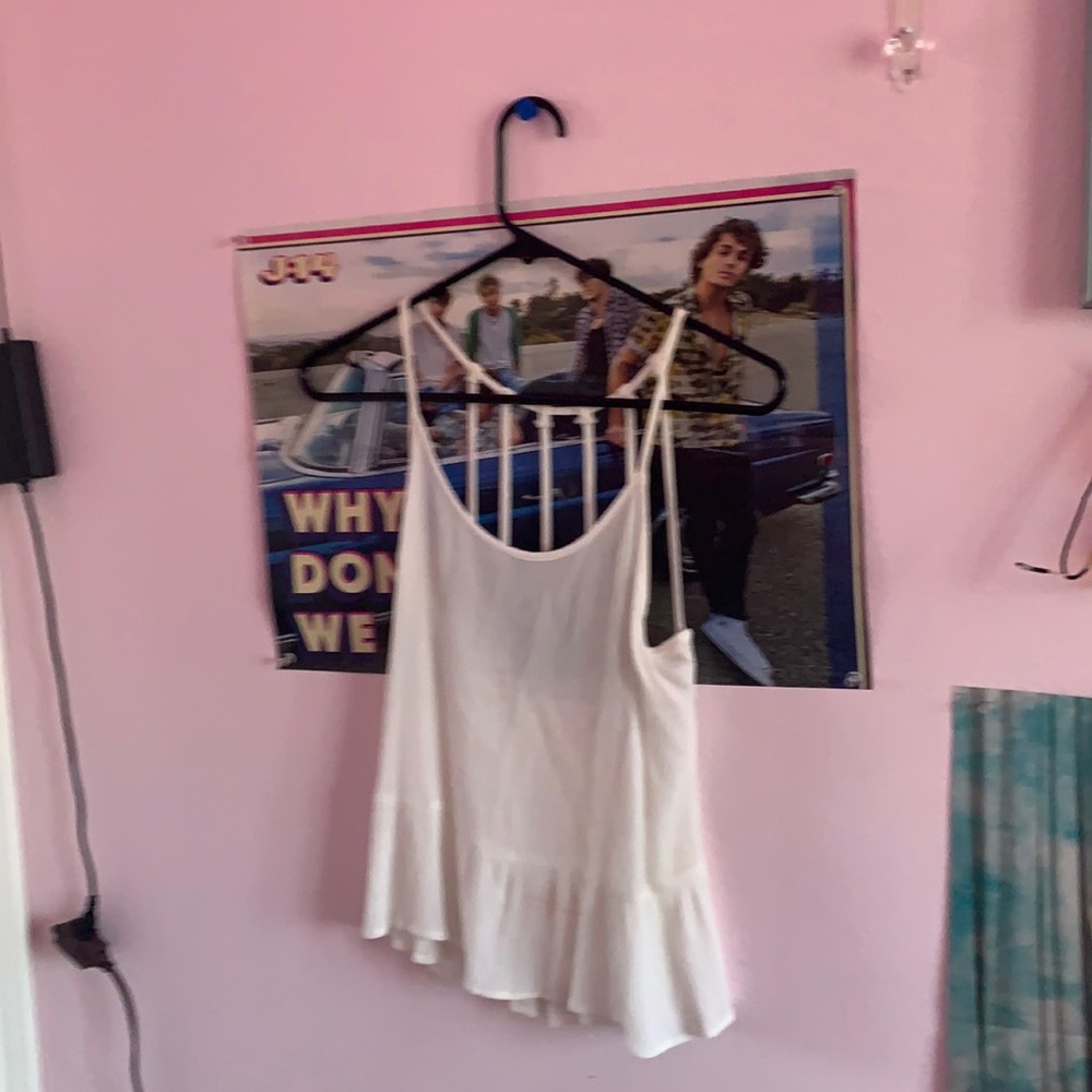 White string backless top